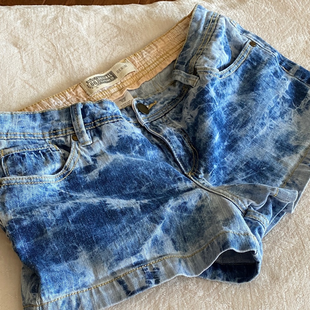 Route 66 Blue Tie-Dye denim Shorts